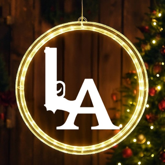 LA Dodgers Gun Los Angeles Hollywood California LED Christmas Window Lights