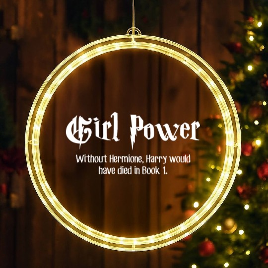 Wizard Girl Power Sorcerer Mythology Funny Gift LED Christmas Window Lights