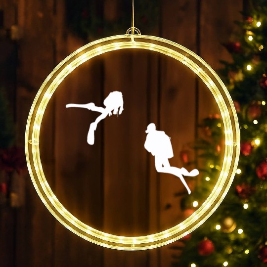 Diver Diving Snorkeling Swimming Goggles Sea Life LED Christmas Window Lights