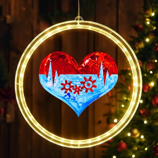 Love Winter Heart Let it Snow Ski Snowboard Climb LED Christmas Window Lights