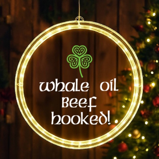 Whale Oil Beef Hooked LED Christmas Window Lights St. Patrick's Day Padd