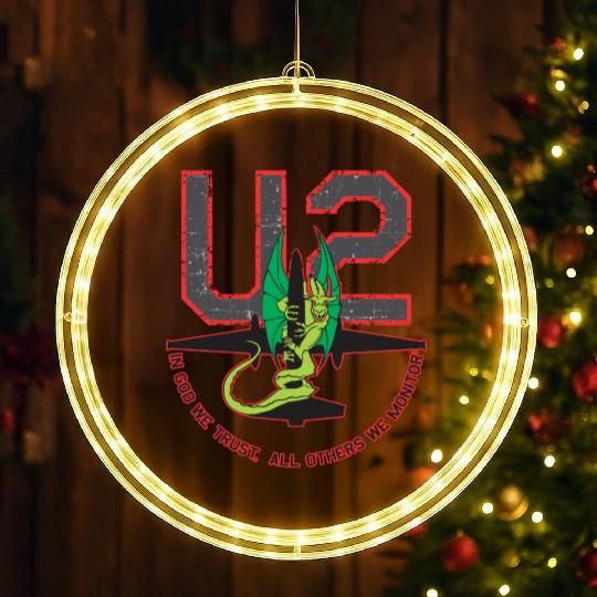 U-2 In God We Trust, All Others We Monitor LED Christmas Window Lights