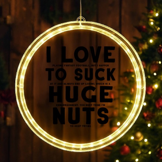 Fantasy Football Loser I Love to Suck Huge Nuts LED Christmas Window Lights