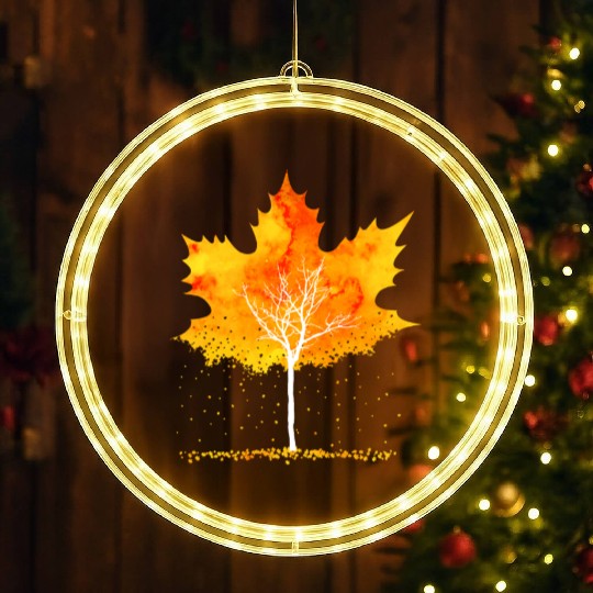 Maple Leaf Autumn Orange Fall Leaves LED Christmas Window Lights