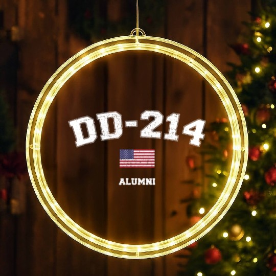 Dd 214 Us Armed Forces Alumni Usa Flag Vintage LED Christmas Window Lights
