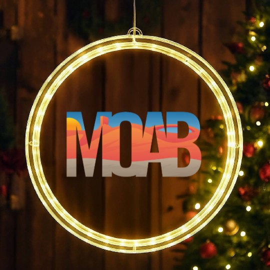 Moab Utah Scenic Typography LED Christmas Window Lights