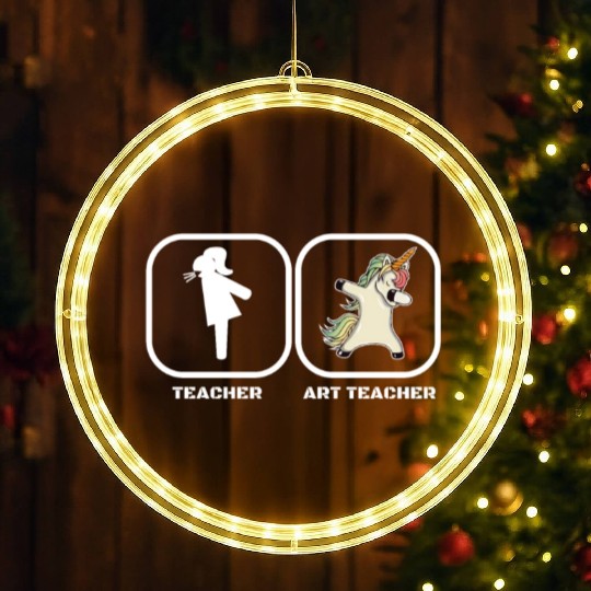 Teacher Art Teacher Unicorn LED Christmas Window Lights