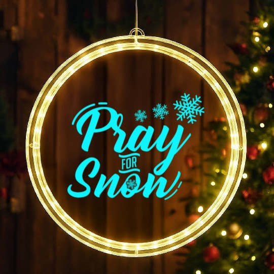 Pray for Snow Snow White Christmas Praying LED Christmas Window Lights