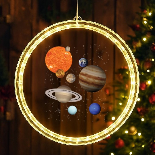realistic Solar System planet Outer Space Explorer LED Christmas Window Lights