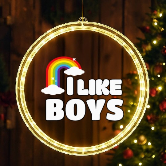 I like Boys LGBT Gay Pride LED Christmas Window Lights