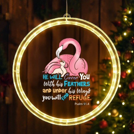 Bible Verse, Refuge LED Christmas Window Lights