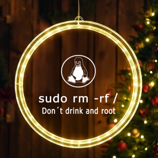 Linux Admin Programmer sudo rm rf / LED Christmas Window Lights