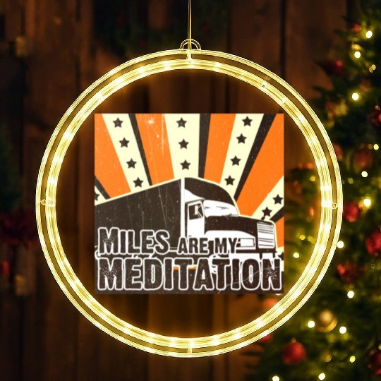 Truck Driver Load Miles Happy Trucker Road Runner LED Christmas Window Lights