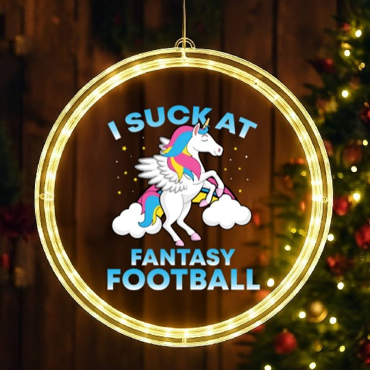 I Suck At Fantasy Football Funny Football Lover LED Christmas Window Lights