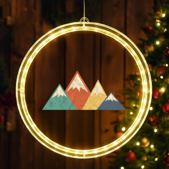 Mountains colorful mountains alps hiking climbing LED Christmas Window Lights