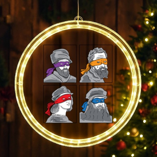 Leonardo Donatello Raphael Michelangelo Gift LED Christmas Window Lights