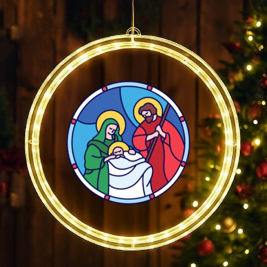 Josef Maria Jesus Jesus birth Bethlehem Christmas LED Christmas Window Lights