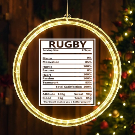 Rugby Definition Rugby Player Gift LED Christmas Window Lights