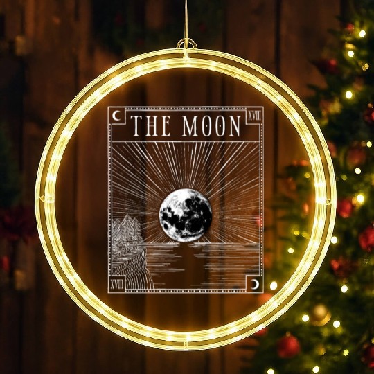 Moon Tarot Card XVIII Occult Witchcraft Gothic LED Christmas Window Lights