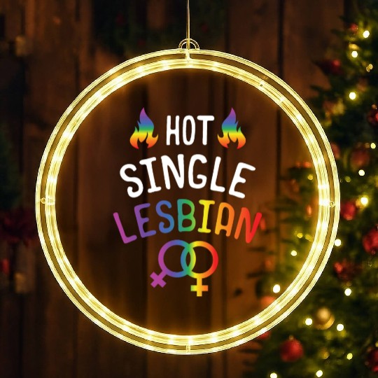 LGBT Gay Pride Lesbian Hot Single Lesbian LED Christmas Window Lights