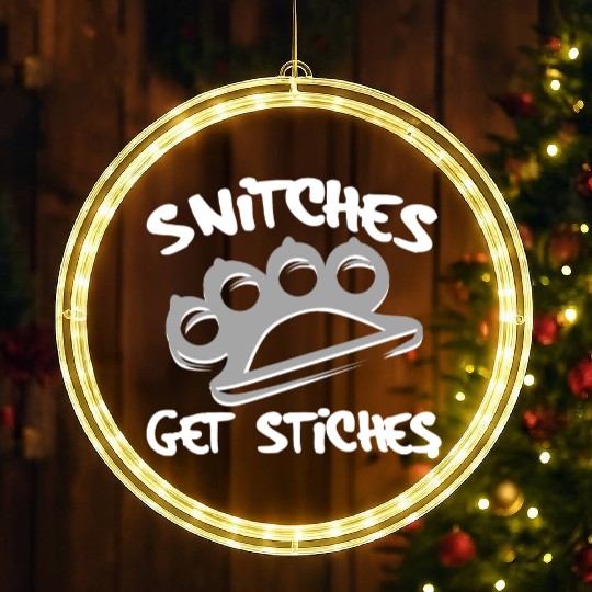 Cool Thug Life LED Christmas Window Lights For Gangster "Snitches Get