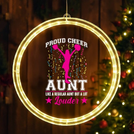 Cheerleading Aunt Family Support Girl Cheerleader LED Christmas Window Lights