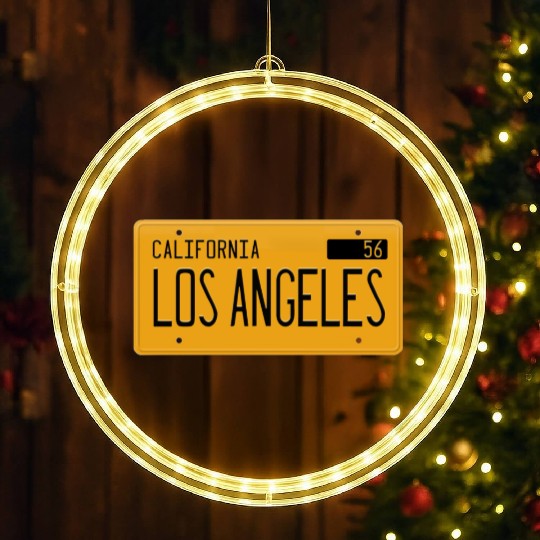 Los Angeles California 1956 yellow license plate LED Christmas Window Lights