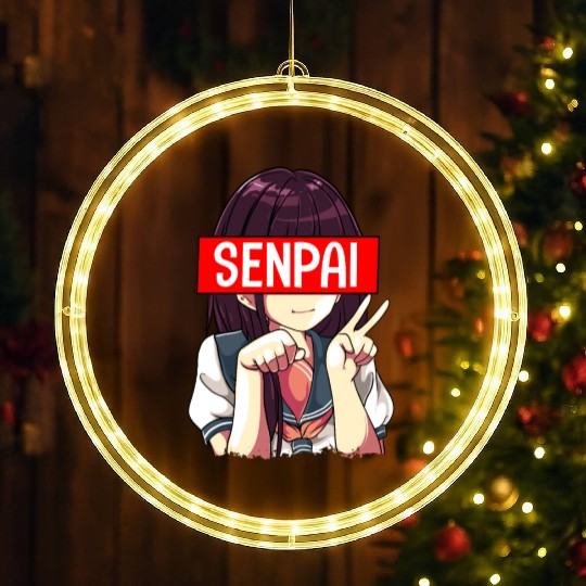 Senpai Anime Girl Japanese Cute Manga Kawaii LED Christmas Window Lights