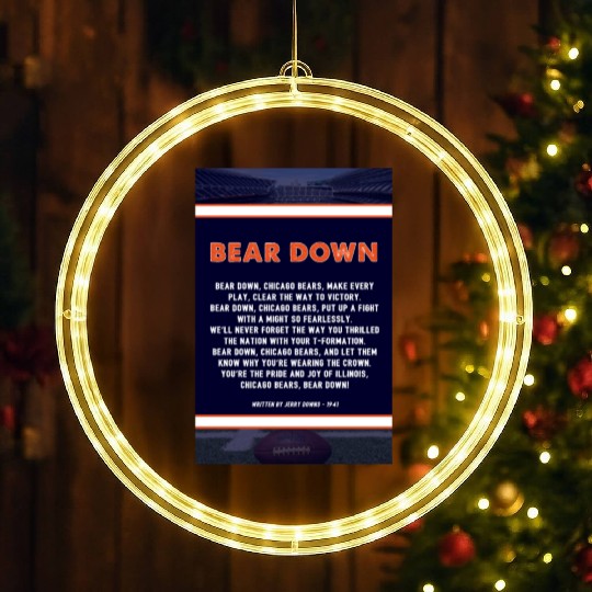 Bear Down Lyrics Poster LED Christmas Window Lights