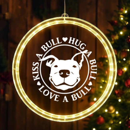 Love-A-Bull Pitbull Bully Dog Rescue LED Christmas Window Lights