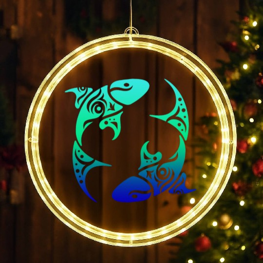 T Tattoo Pisces Horoscope Gift Idea LED Christmas Window Lights