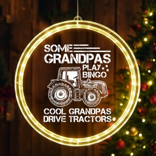 Tractor Grandfather Farmer Ranch Grandparents LED Christmas Window Lights