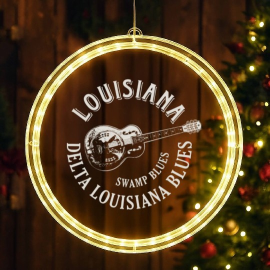 Louisiana Delta Blues Swamp Blues Guitar LED Christmas Window Lights