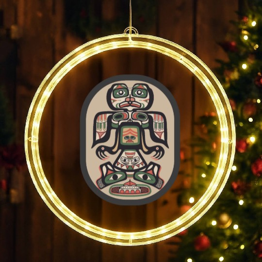 Northwest Native American Indian Haida Tribe Art LED Christmas Window Lights