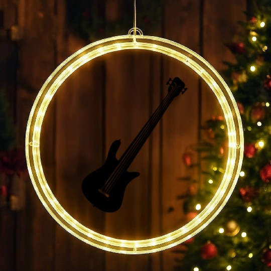 Bass Guitar LED Christmas Window Lights