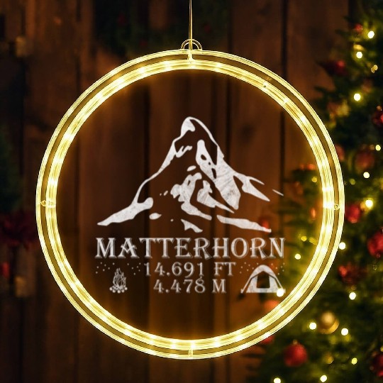 Matterhorn mountain hiking altitude Alps LED Christmas Window Lights