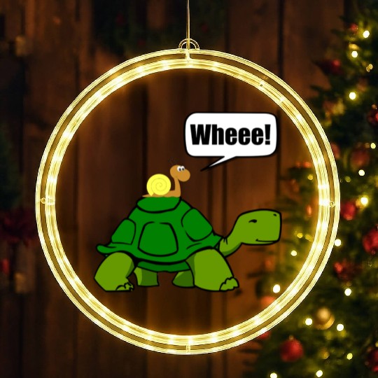 Snail Turtle Ride Cartoon Funny LED Christmas Window Lights