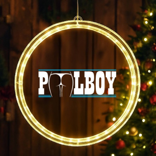 Poolboy Pool Boy, Swimming Pool - Lifeguard gift LED Christmas Window Lights