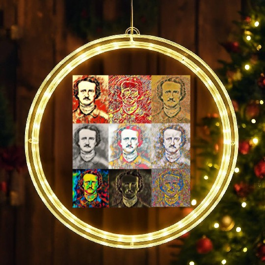 Unique Portrait Reveals Young Edgar Allan Poe LED Christmas Window Lights