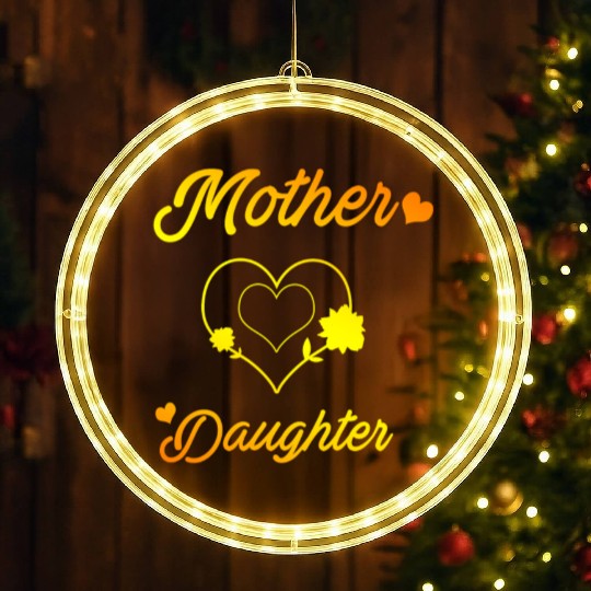 Mother and daughter mothers day love daughters mom LED Christmas Window Lights