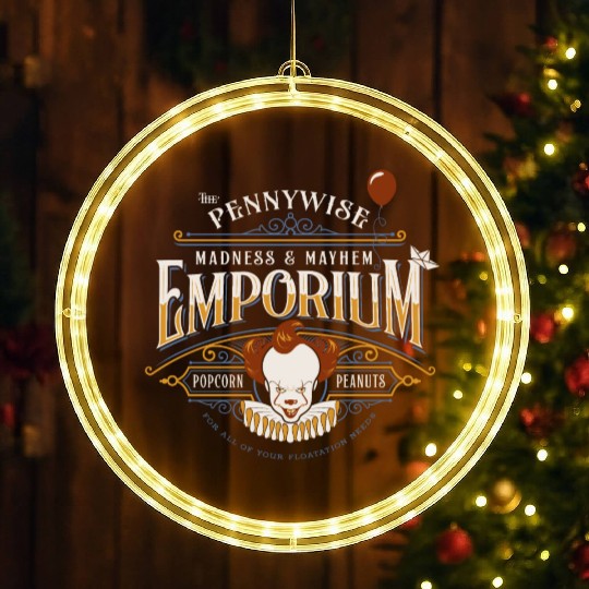 The Pennywise Madness & Mayhem Emporium LED Christmas Window Lights