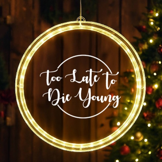 Too Late To Die Young For The 40th Birthday LED Christmas Window Lights