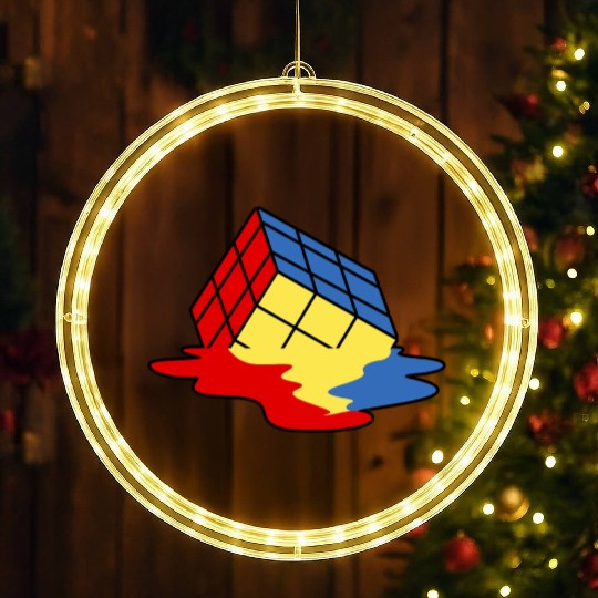 90s 80s Rocks VHS, Neon Rubic cube Cassette Tape LED Christmas Window Lights