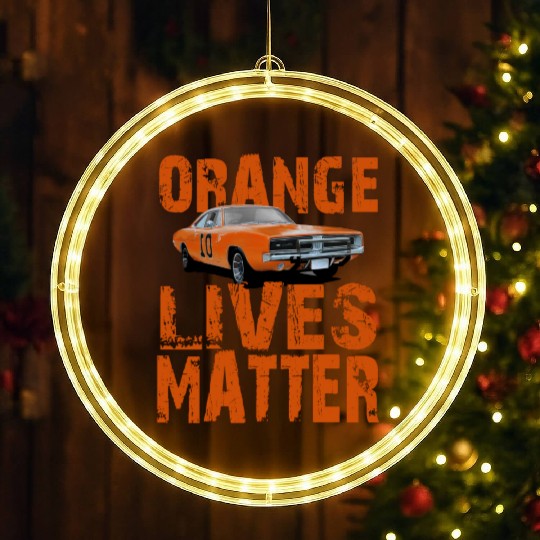 General Lee Dukes Of Hazzard Retro Orange Lives LED Christmas Window Lights