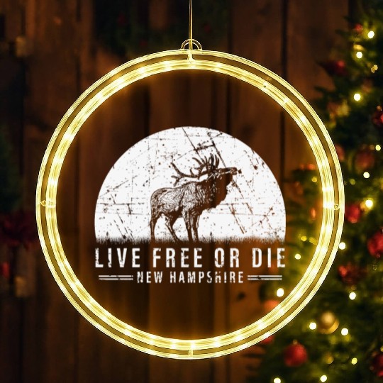 Live Free or Die New Hampshire Hiking LED Christmas Window Lights