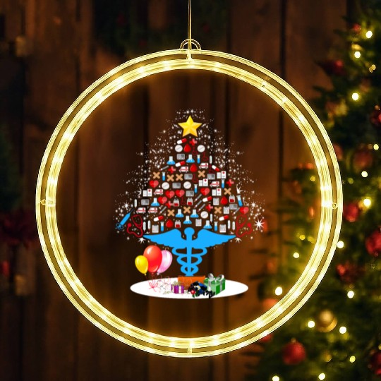 Medical Tools Christmas Tree Funny Nurse Christmas LED Christmas Window Lights