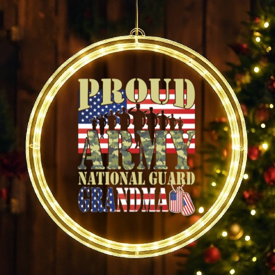 Proud Army National Guard Grandma LED Christmas Window Lights