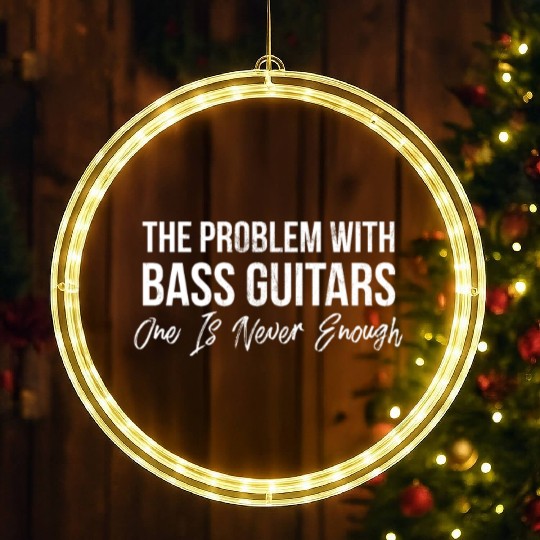 Funny Bass Guitar Design LED Christmas Window Lights