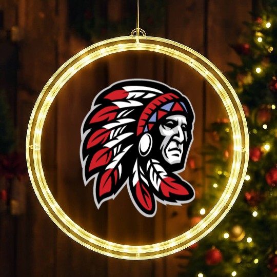Native American Indian Headdress LED Christmas Window Lights