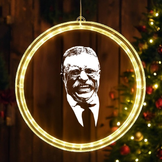 President Teddy Roosevelt Graphic LED Christmas Window Lights